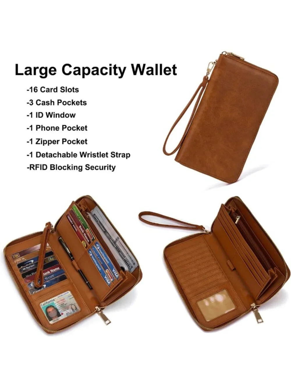 Stylish Large Crossbody Bag & Wallet Set for Women | Soft PU Leather, 9 Pockets
